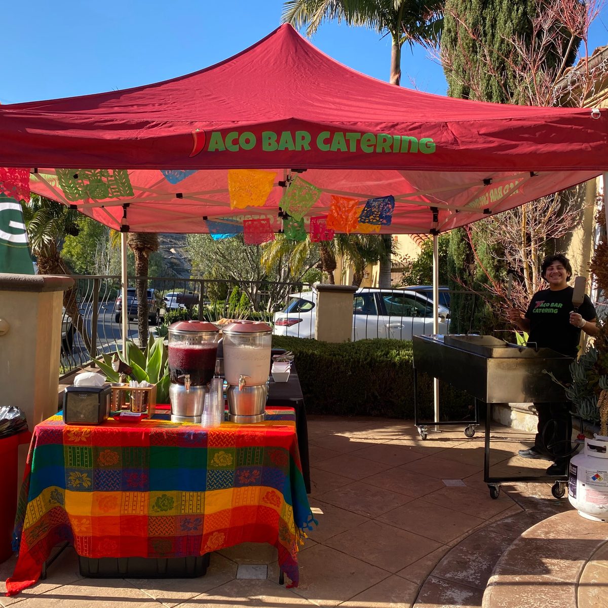 Taqueros catering tent setup